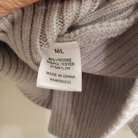 Pacsun Kendall & Kylie Evvie Gray Striped Ribbed Knit Fall Oversized Sweater - Picture 7 of 7